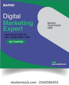 Creative Digital Marketing Experts Social Media Post Design Template.
