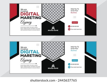 Creative Digital Marketing Facebook cover design social media posts and banner template	