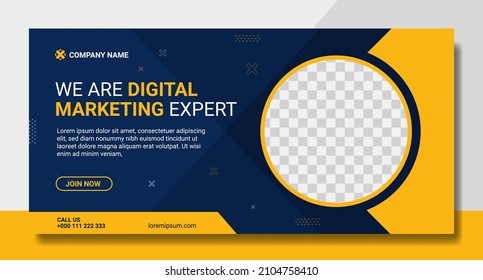 Creative digital marketing horizontal banner template
