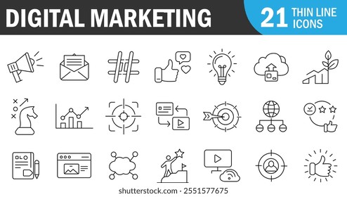 "Creative Digital Marketing Icons Design Collection"