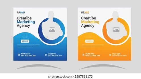 Creative digital marketing social media post design, digital marketing agency post, Online digital marketing social media post vectorsocial media 