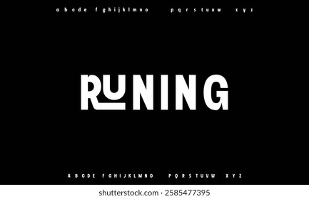 Creative digital modern alphabet fonts. Typography technology electronic dance music future creative font.