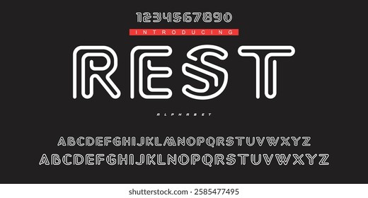 Creative digital modern alphabet fonts. Typography technology electronic dance music future creative font.