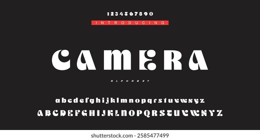 Creative digital modern alphabet fonts. Typography technology electronic dance music future creative font.