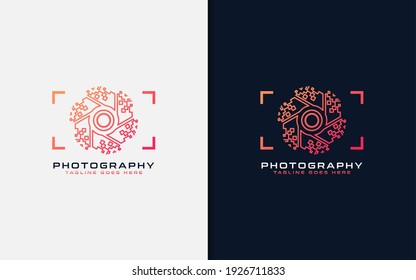 Creative Digital Photography Logo Design. Abstract Camera and Digital Lens Concept. Usable For Business Brand, Tech Services and Company. Vector Logo Illustration.