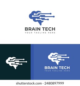 Creative Digital, technology Brain vector Logo.