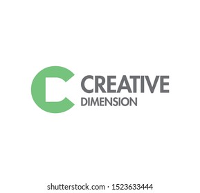 Creative Dimension emblem flat design. logo design
