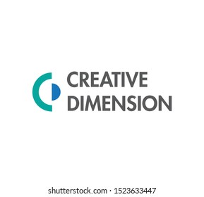 Creative Dimension emblem flat design. logo design
