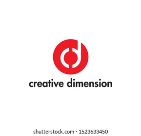 Creative Dimension emblem flat design. logo design
