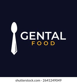 Creative Dining Logo – Spoon Tie Symbol for Premium Food Brand
