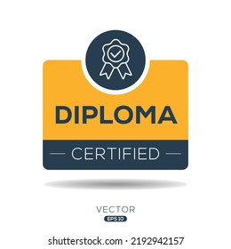 Creative (Diploma) Certified badge, vector illustration.