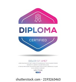 Creative (Diploma) Certified badge, vector illustration.