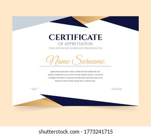 Certificate Appreciation Template Certificate Achievement Awards Stock ...