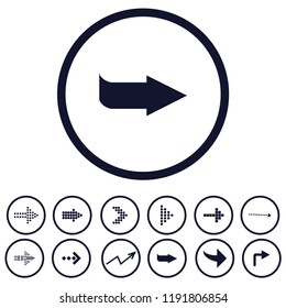 creative direction arrows icons set, vector illustration