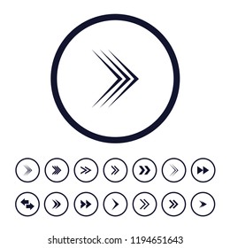 creative direction arrows icons set, vector illustration