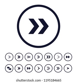 creative direction arrows icons set, vector illustration