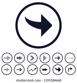 creative direction arrows icons set, vector illustration