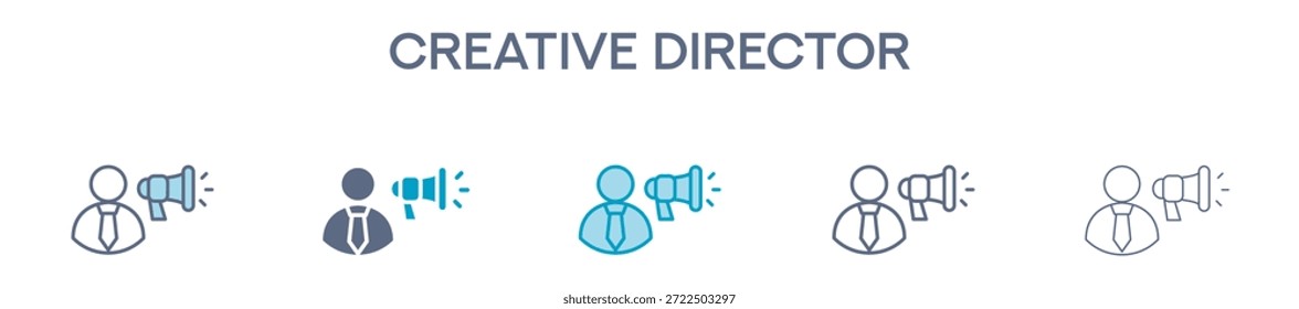 Elemento De Director Creativo Para Diseño Gráfico - Estilos Múltiples. Ilustración vectorial De Dos Colores Y Negro. Los Diseños Múltiples De Los Iconos Se Pueden Utilizar Para El Móvil, Ui, Web