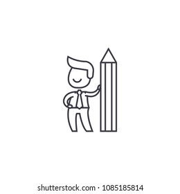 creative director vector line icon, sign, illustration on background, editable strokes