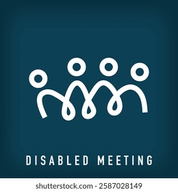 Creative disability awareness meeting logo design. Vector flat style. meeting and teamwork identity design.