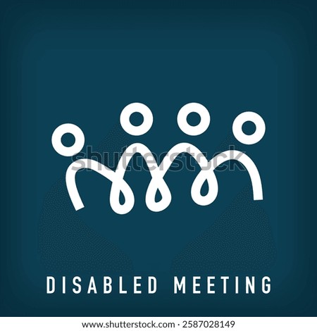 Creative disability awareness meeting logo design. Vector flat style. meeting and teamwork identity design.