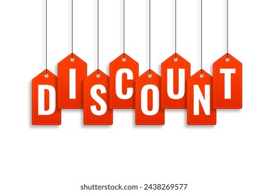 creative discount banner in hanging tag style vector