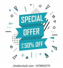 Creative discount banner illustration design. Easy to edit with vector file. Can use for your creative content. Especially for marketing banner elements