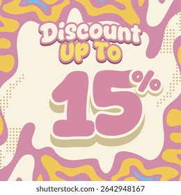 Creative discount design with soft pastel tones and fluid abstract shapes. Ideal for flash sales, ecommerce deals, kids brand promos, and eye catching digital marketing visuals.