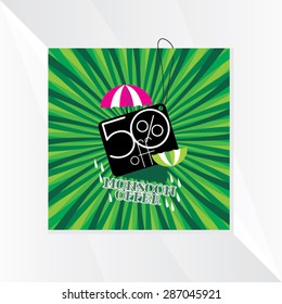 creative discount over blue background vector illustration