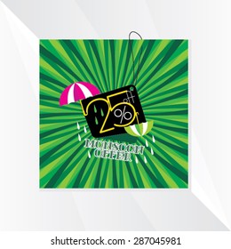 creative discount over blue background vector illustration