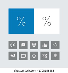 Creative Discount or Percentage Line Icon with Bonus Icons. 