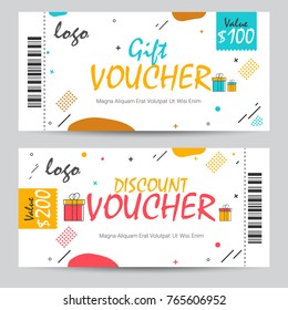 Creative Discount Voucher, Gift Card oder Coupon Template Layout.