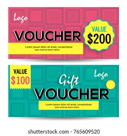 Creative Discount Voucher, Gift Card or Coupon template layout.