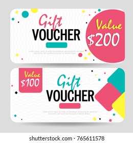 Creative Discount Voucher, Gift Card or Coupon template layout.
