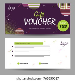 Creative Discount Voucher, Gift Card or Coupon template layout.