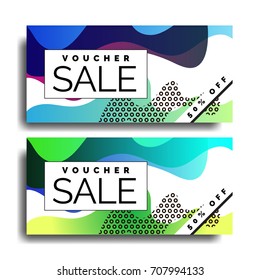 Creative discount voucher template. Bright funky design