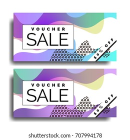 Creative discount voucher template. Bright funky design