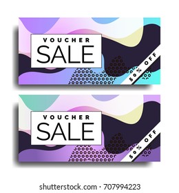 Creative discount voucher template. Bright funky design