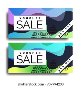 Creative discount voucher template. Bright funky design