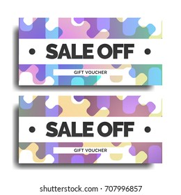 Creative discount voucher template. Bright funky design