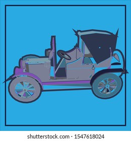 Creative display layouts design with car as modeling and using pop art coloring