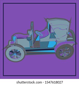 Creative display layouts design with car as modeling and using pop art coloring