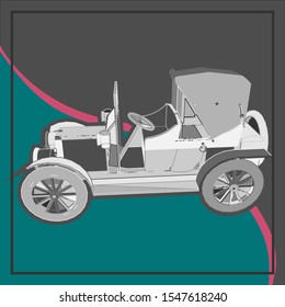 Creative display layouts design with car as modeling and using pop art coloring