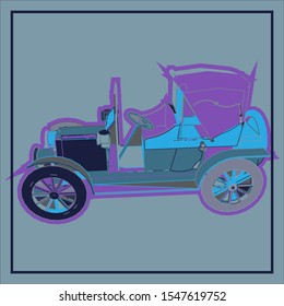 Creative display layouts design with car as modeling and using pop art coloring