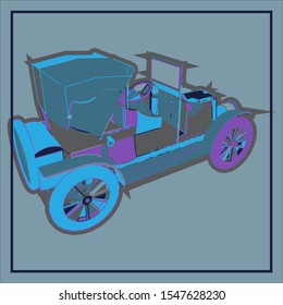 Creative display layouts design with car as modeling and using pop art coloring