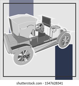 Creative display layouts design with car as modeling and using pop art coloring
