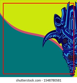 Creative display layouts design with Devil as modeling and using pop art coloring