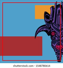 Creative display layouts design with Devil as modeling and using pop art coloring