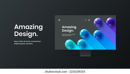 Creative display mockup banner layout. Amazing site screen design vector concept.