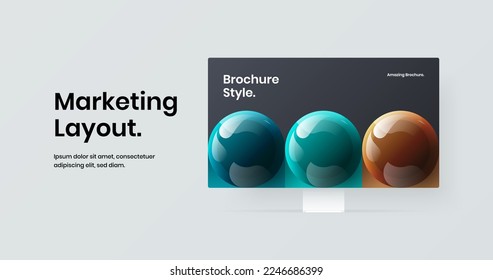 Creative display mockup landing page illustration. Minimalistic web banner design vector template.